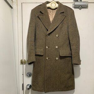 VINTAGE DESIGNED BY STUDIO 267 TORONTO DOUBLE BREAST TWEED TRENCH COATS SIZE M